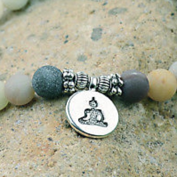 BUDDHA CHARM BEADED MEDITATION YOGA BRACELET GOOD - Picture 5 of 5